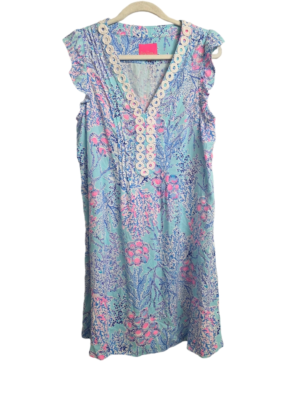 Lilly Pulitzer Sleeveless V-Neck Shift Dress in Seafoam Floral